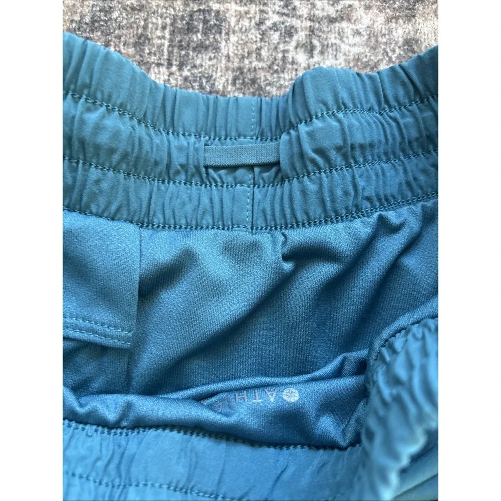 Athleta Size XXS Mesh Racer Run Shorts Mid Rise 4" Lined Teal & Pink Lot Of 2 - Picture 6 of 8